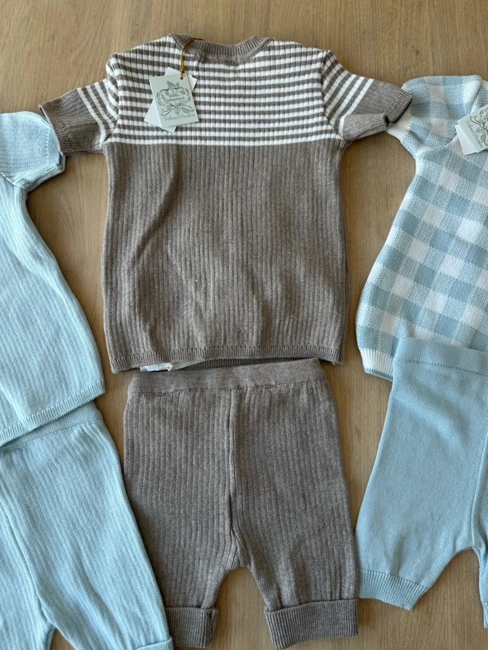 NWT Kids Matching Sets - Blue & Brown Knit Two-Piece Sets - Picture 11 of 12